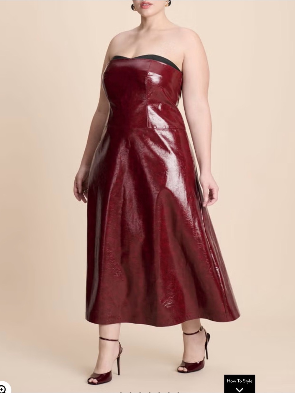 NWT 18w Textured Faux Leather Dress With Cup Detail